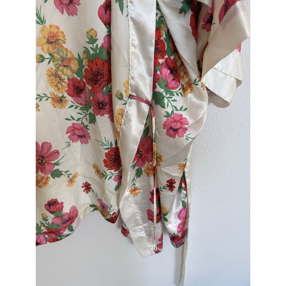 Victoria’s Secret Vintage Gold Label Tropical Floral Kimono Robe One Size Satin - Picture 5 of 10